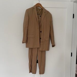 Women’s Tan Suit Blazer & Trousers - Lightweight Two-Piece